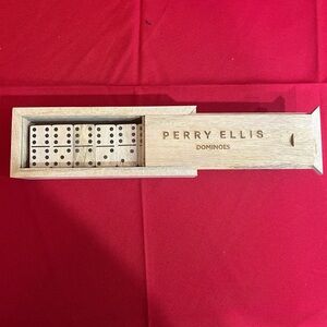 Perry Ellis Light Wood Dominoes Set